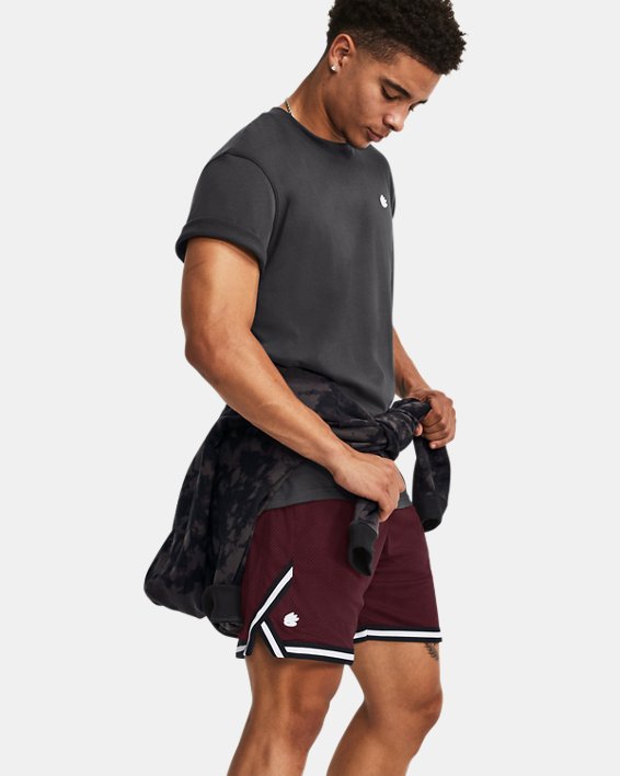 Men's Curry Mesh Shorts in Maroon image number 2